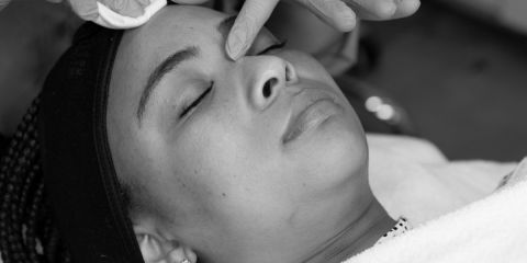 Patient receiving a facial skincare treatment at Serene Rejuvenation